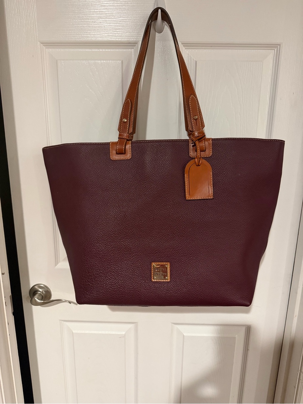 Dooney & Bourke Pebble Leather Extra Large Suzette Tote-Bordeaux